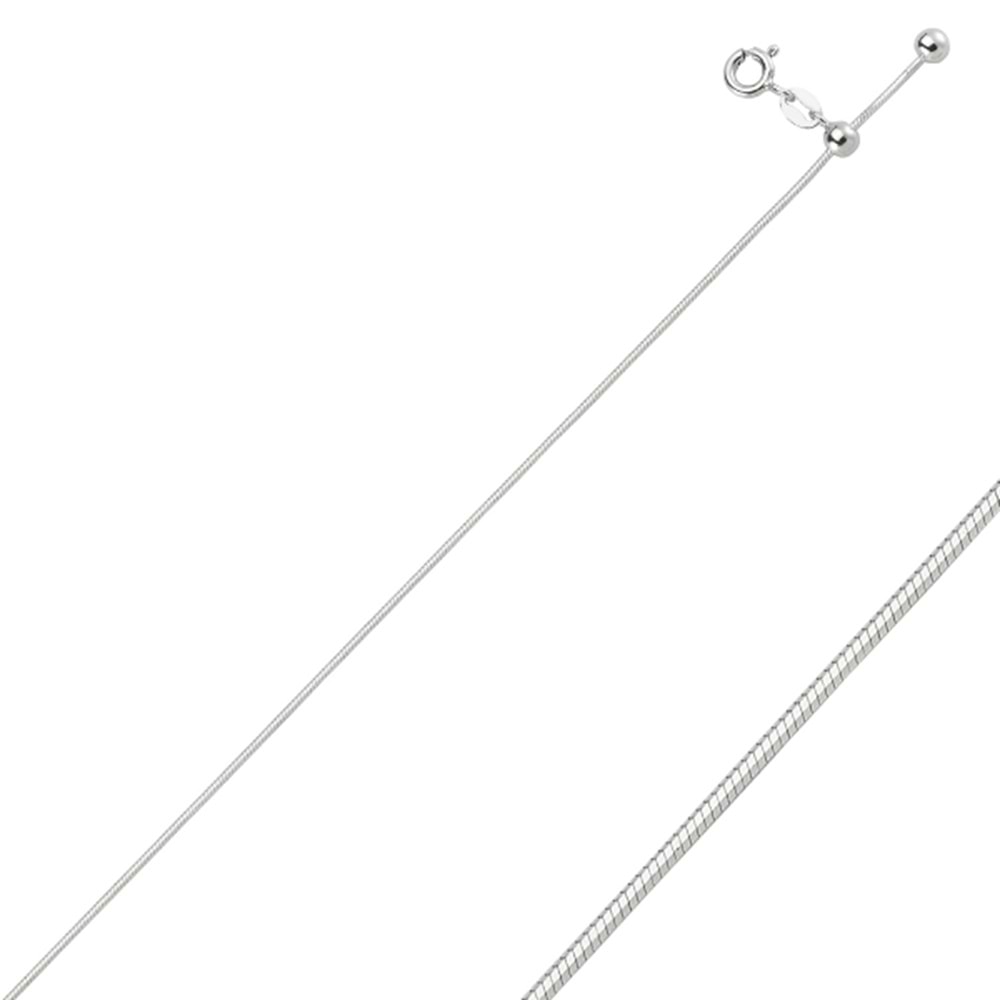 ASANSÖRLÜ YILAN GÜMÜŞ ZİNCİR - RODYUM KAPLAMA (BEYAZ)