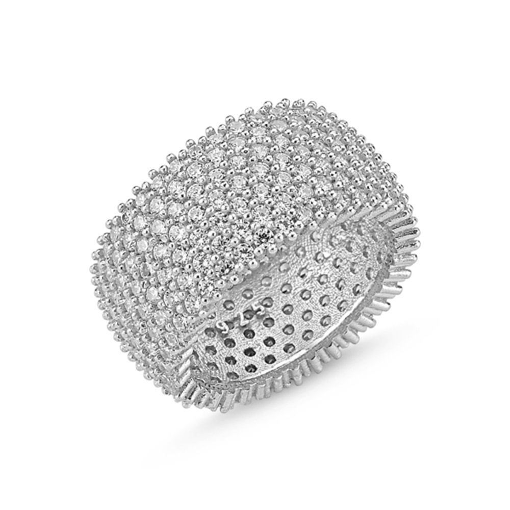 RODYUM KAPLAMA 7 SIRA TAMTUR GÜMÜŞ YÜZÜK