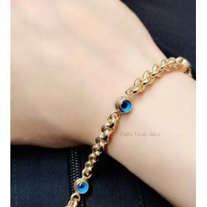 HALLOW CAM GÖZ GÜMÜŞ BİLEKLİK