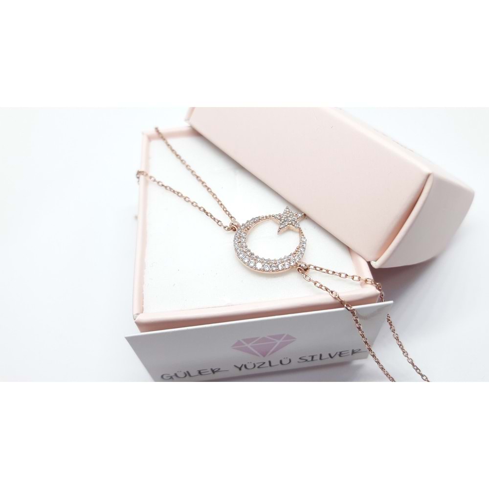 ROSE AY YILDIZ TAŞLI GÜMÜŞ BİLEKLİK