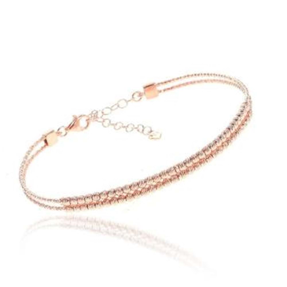 ROSE 2 SIRA DORİCA GÜMÜŞ BİLEZİK