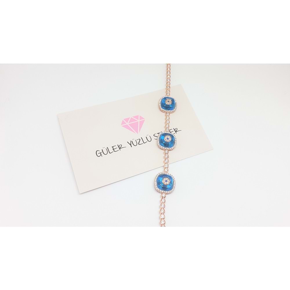 İTHAL ROSE ÜÇLÜ CAM GÖZ BİLEKLİK