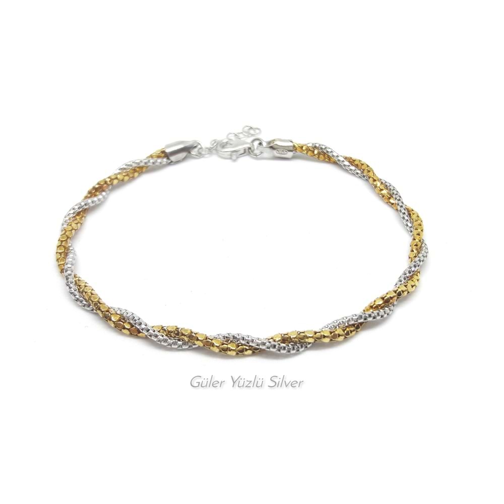 İTHAL ÇİFT RENK ZİNCİR GÜMÜŞ BİLEKLİK