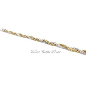 İTHAL ÇİFT RENK ZİNCİR GÜMÜŞ BİLEKLİK