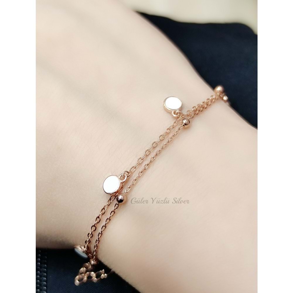 İTHAL 2 SIRA MİNELİ YUVARLAK TOPLU GÜMÜŞ BİLEKLİK