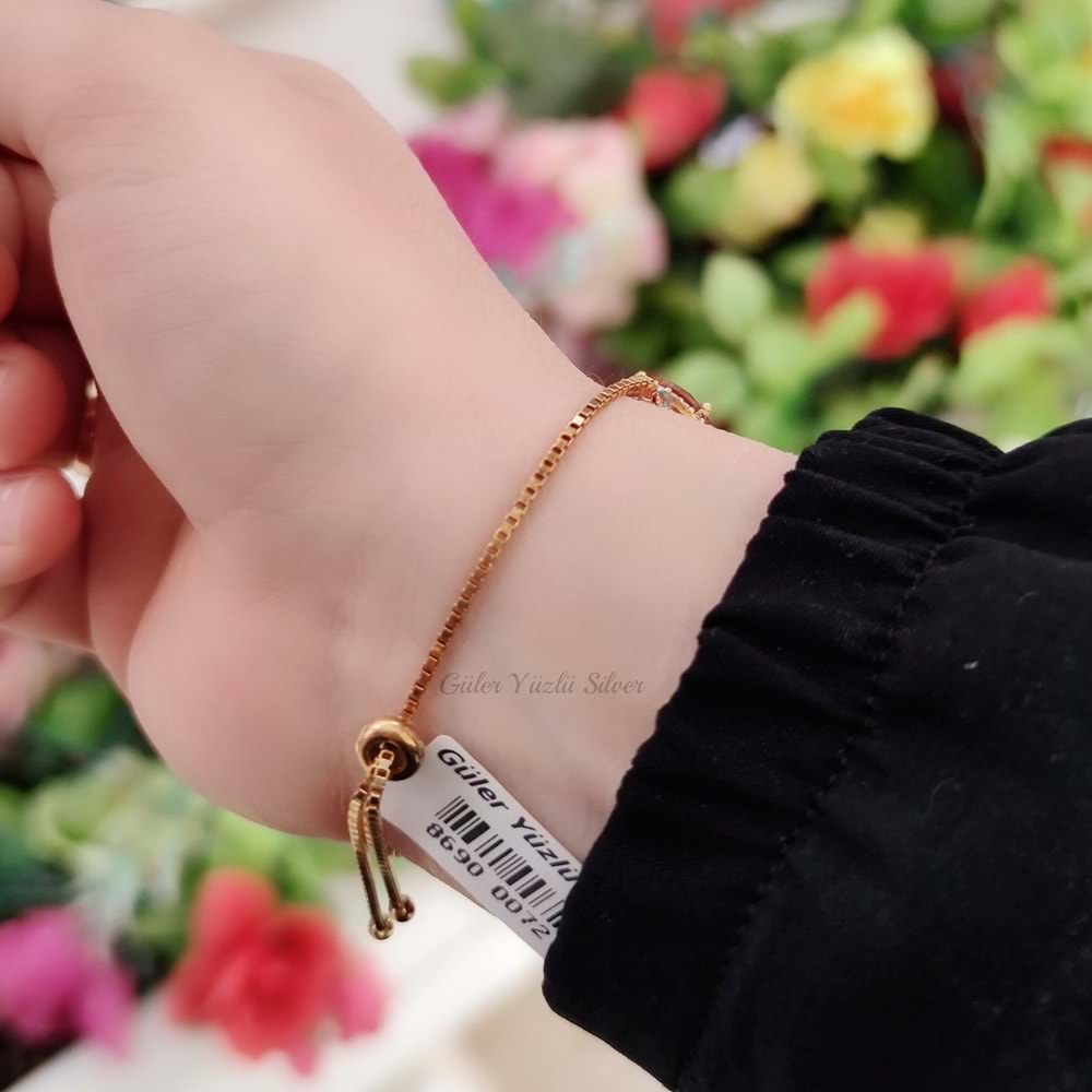 YUVARLAK TAŞLI SULTANİT 3 TAŞ ASANSÖRLÜ BİLEKLİK