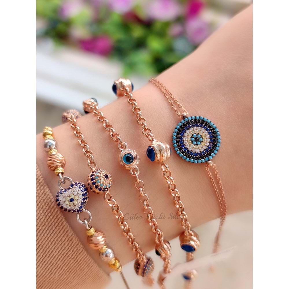 ROSE ALTIN KAPLAMA TAŞLI DOÇ GÜMÜŞ BİLEKLİK