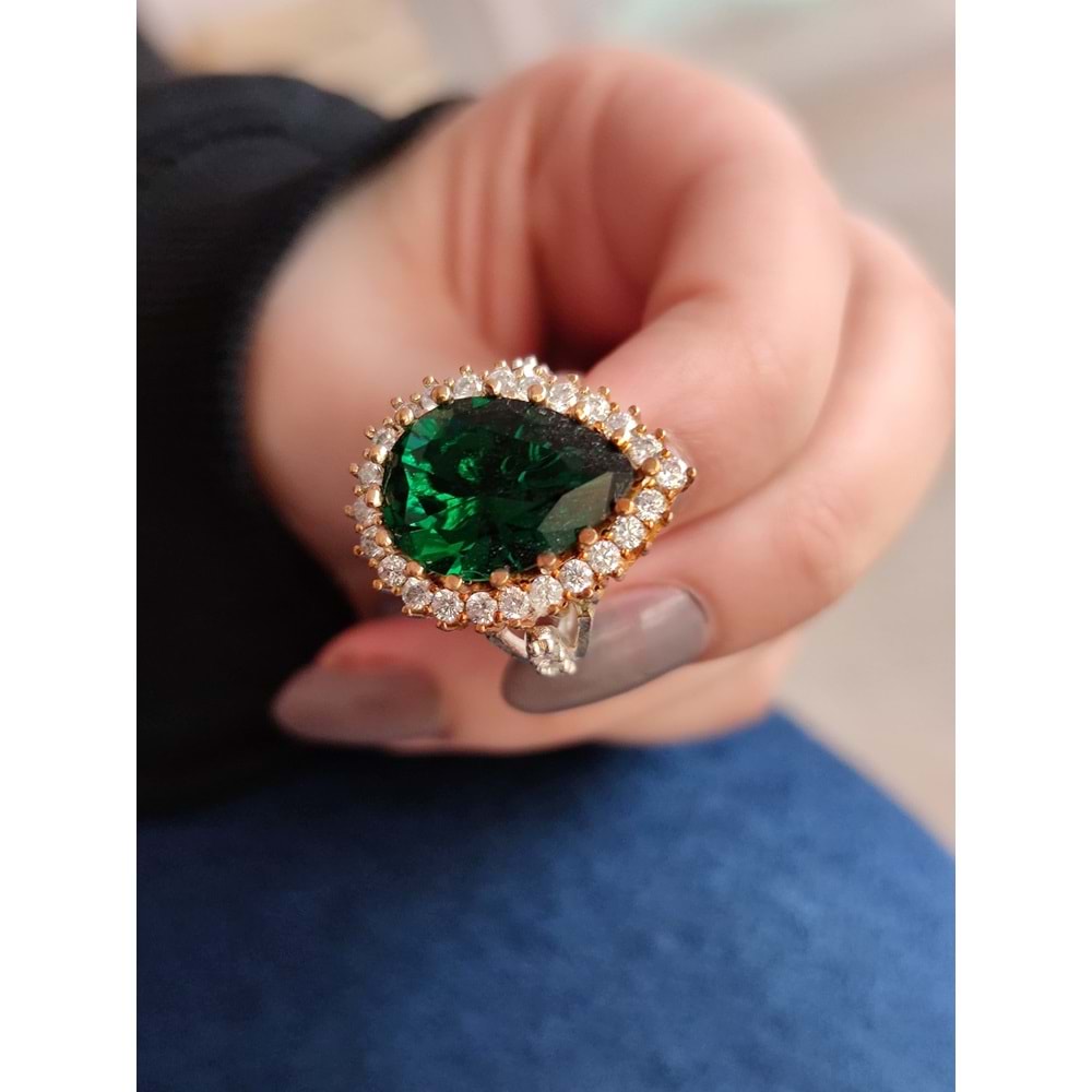 DAMLA ZİRKON TAŞLI OTANTİK GÜMÜŞ YÜZÜK