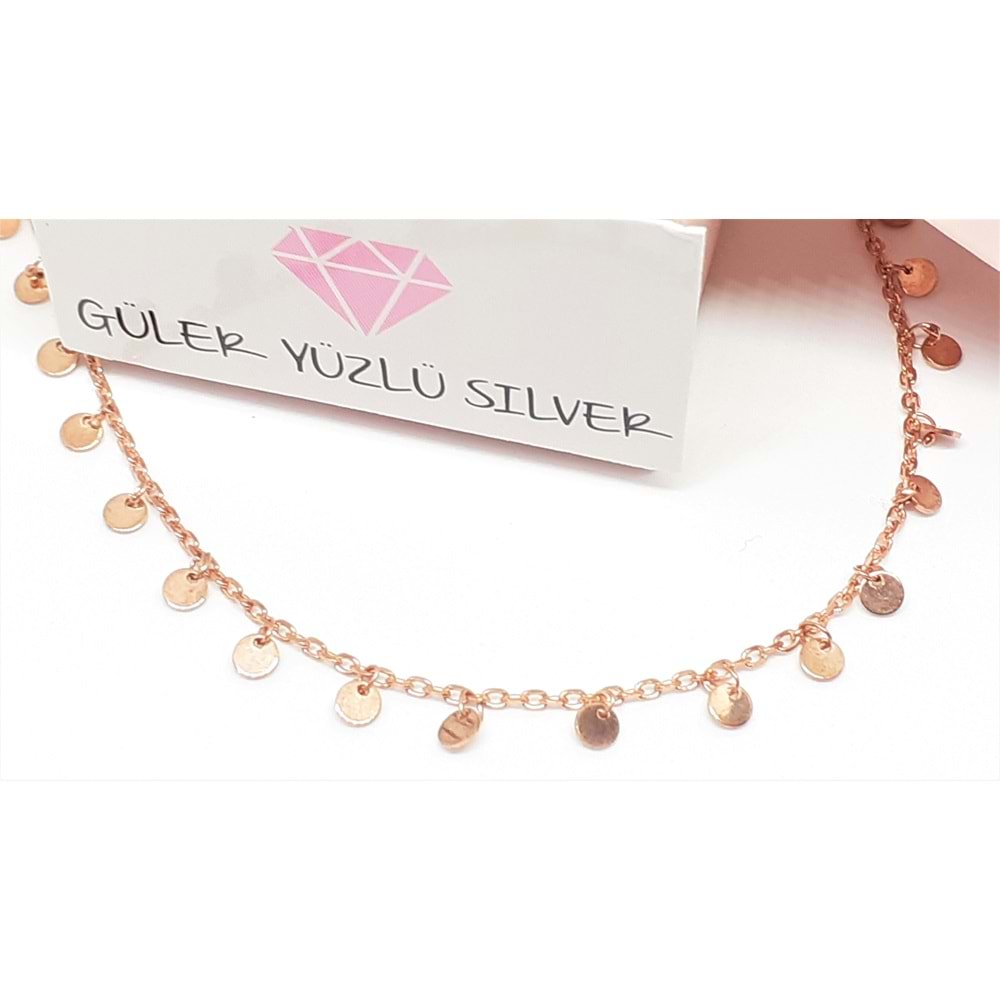 SALLANTILI MİNİMAL PUL GÜMÜŞ KOLYE