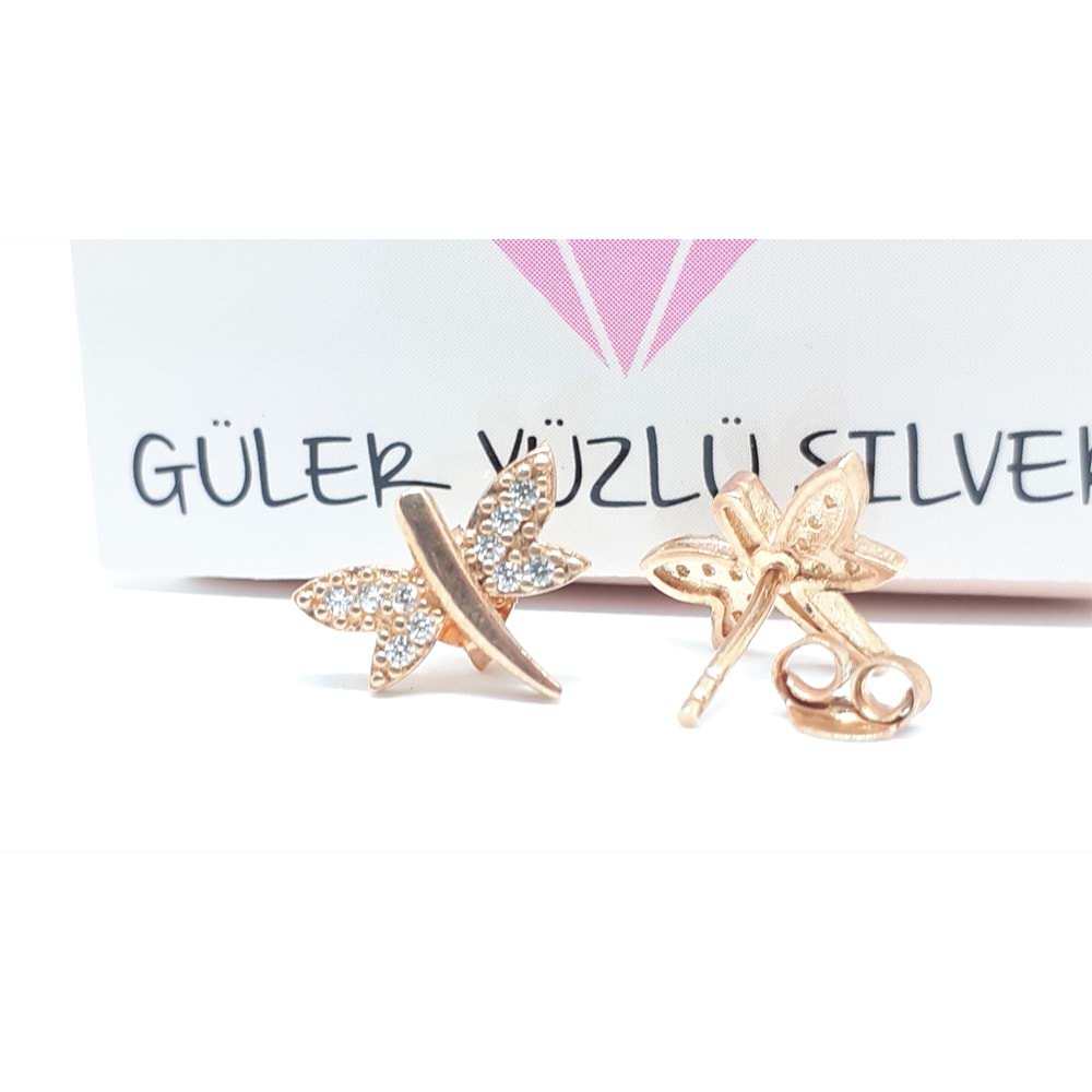 ROSE ZİRKON TAŞLI YUSUFCUK GÜMÜŞ KÜPE