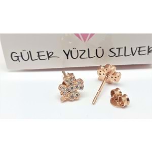 MİNİMAL ZİRKON TAŞLI YONCA GÜMÜŞ KÜPE