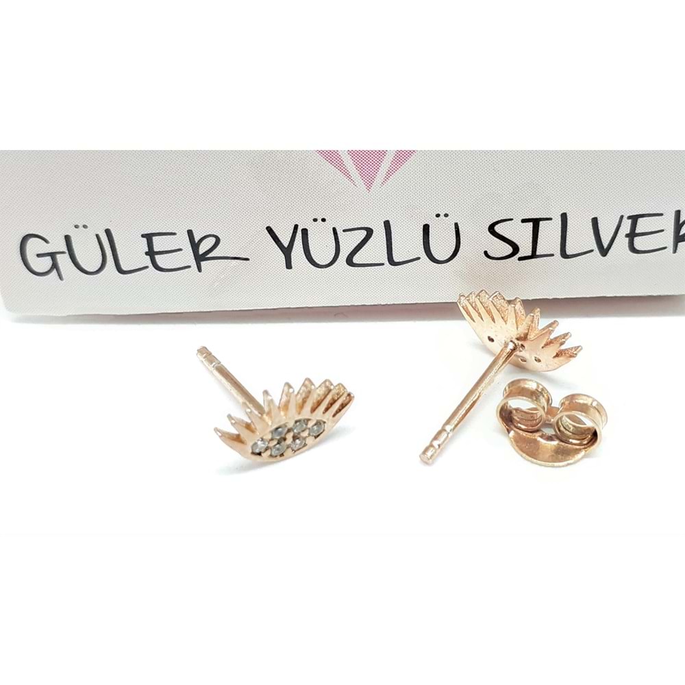 MİNİMAL ZİRKON TAŞLI GÖZ GÜMÜŞ KÜPE