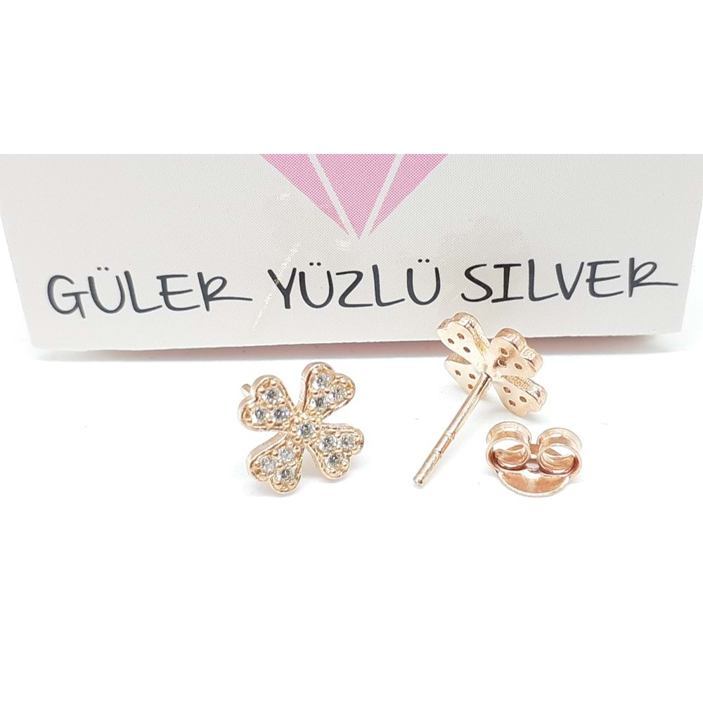 MİNİMAL ZİRKON TAŞLI ÇİÇEK GÜMÜŞ KÜPE