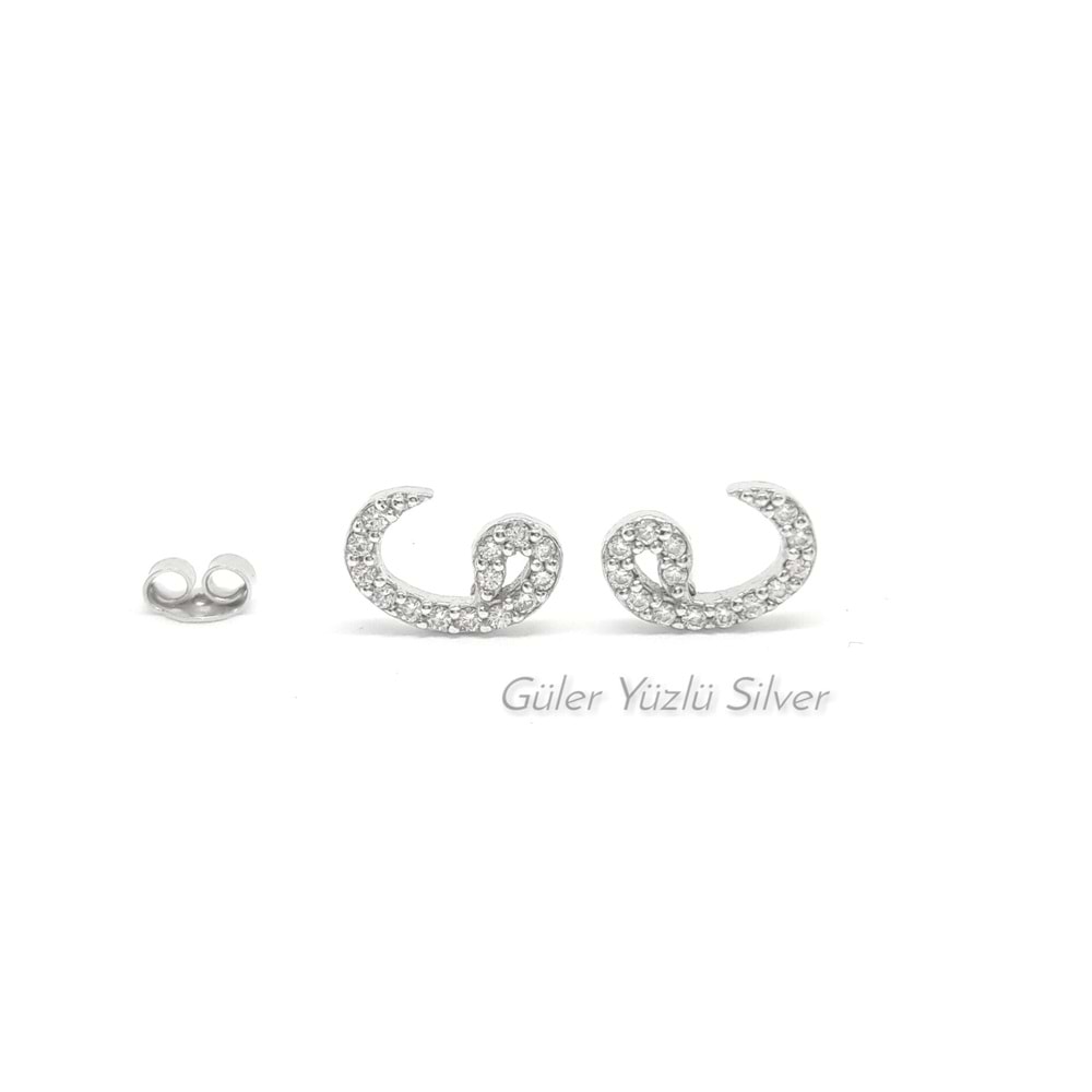 ZİRKON TAŞLI VAV GÜMÜŞ KÜPE