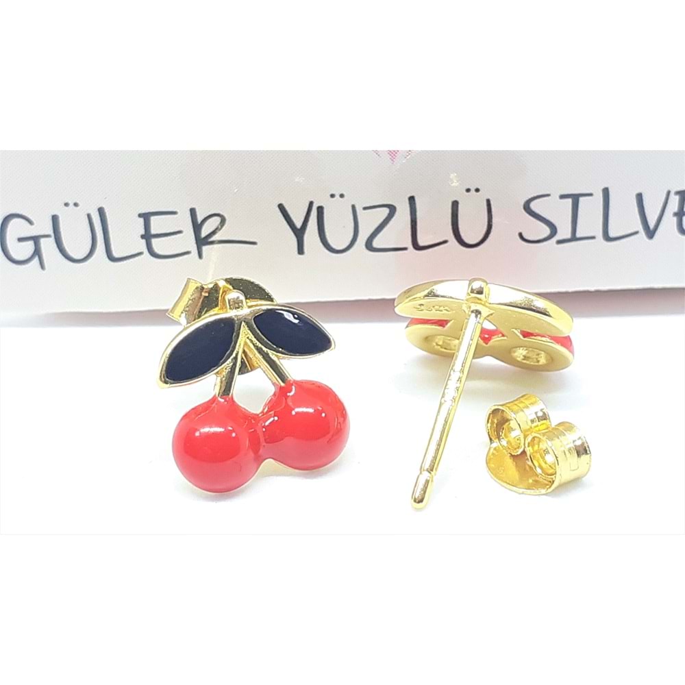 İTHAL KİRAZ GÜMÜŞ VİDALI KÜPE