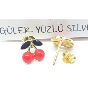 İTHAL KİRAZ GÜMÜŞ VİDALI KÜPE