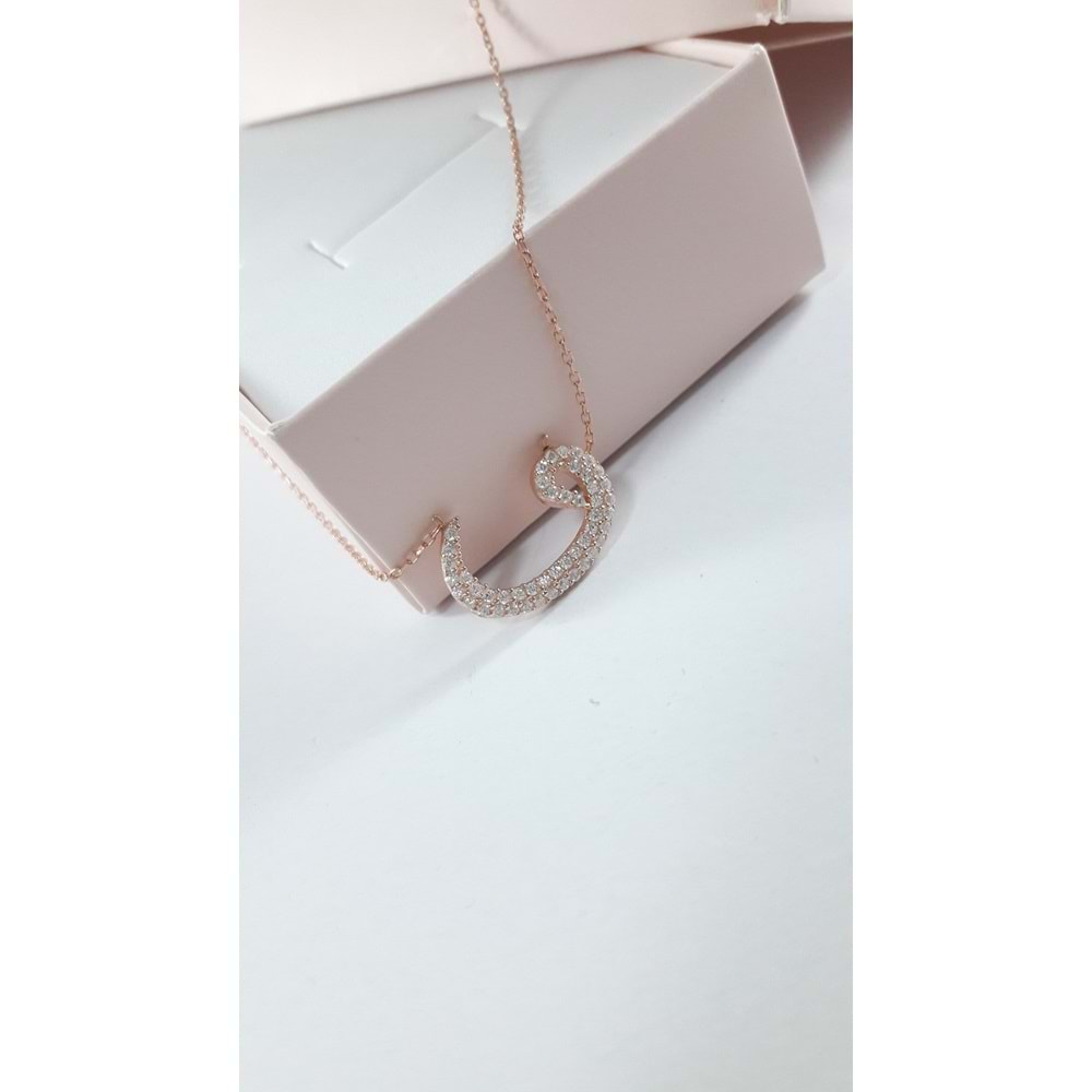 ZİRKON TAŞLI VAV GÜMÜŞ KOLYE