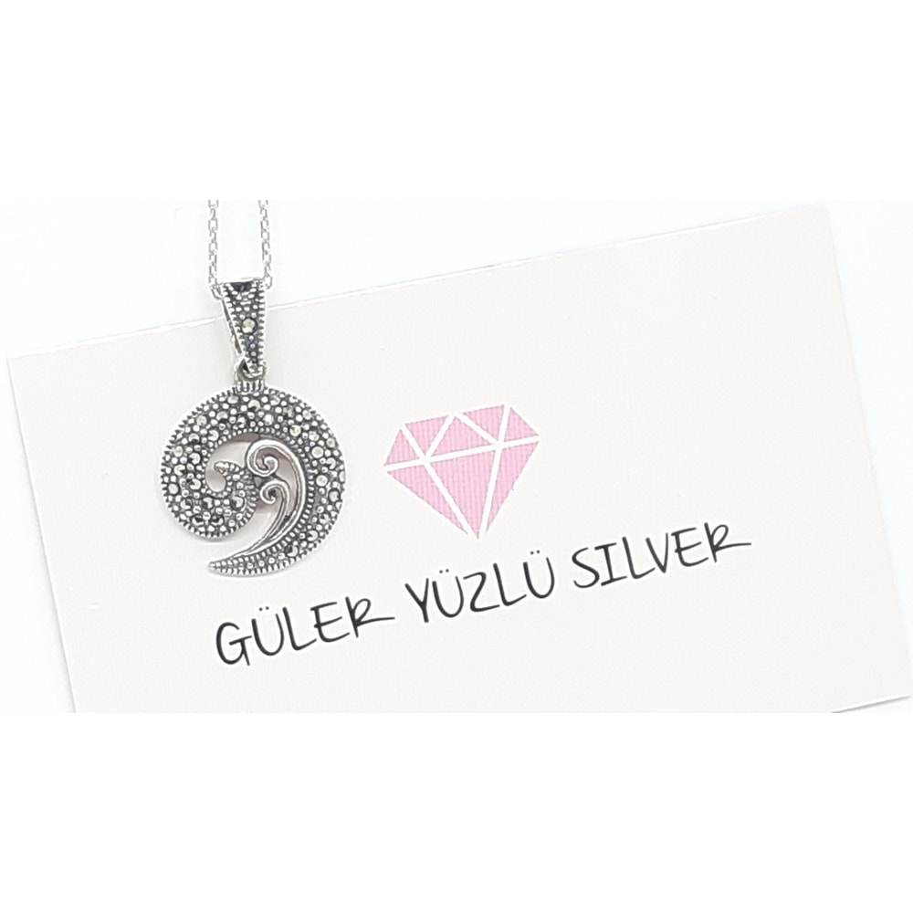 MARKAZİT TASARIM HİLAL GÜMÜŞ KOLYE