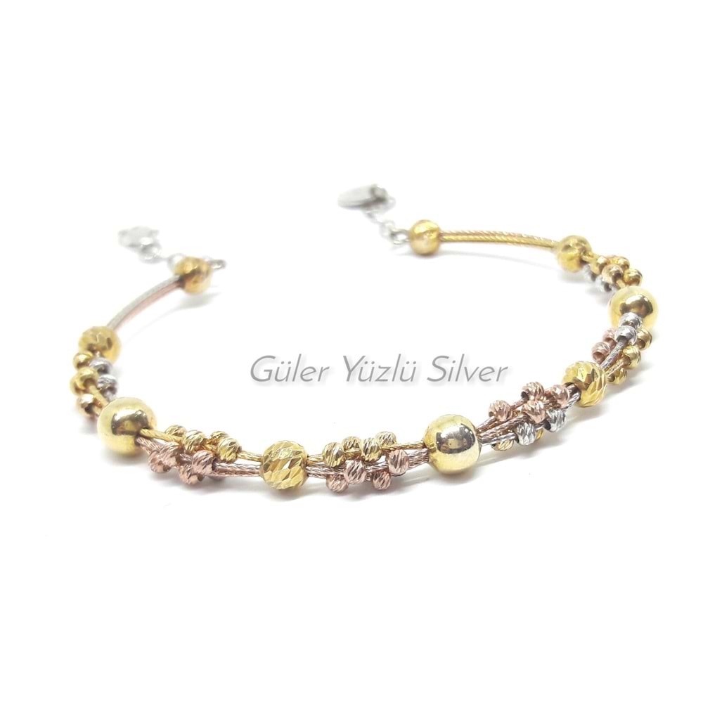 SARI DORİCA TOPLU GÜMÜŞ BİLEZİK