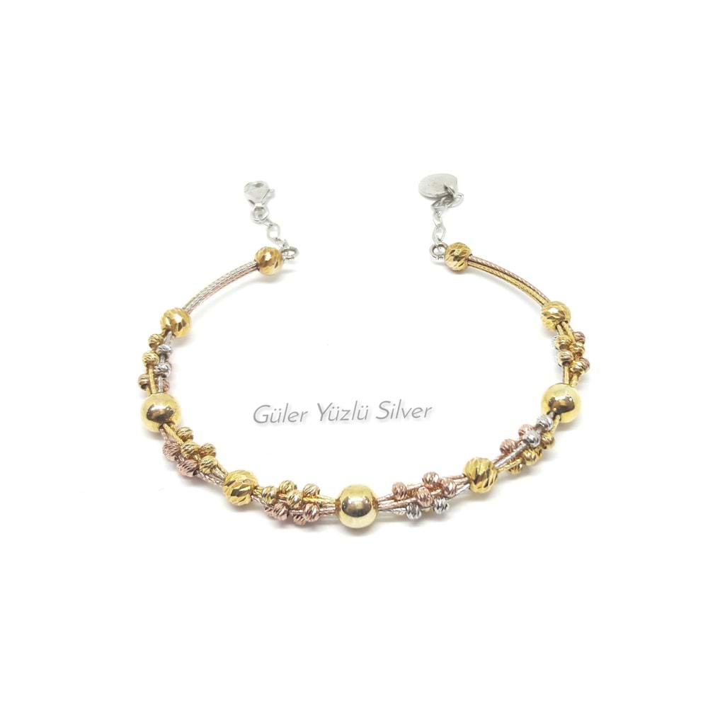 SARI DORİCA TOPLU GÜMÜŞ BİLEZİK