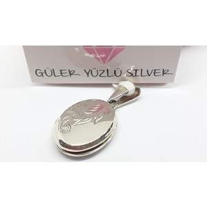 OVAL KAPAKLI GÜMÜŞ KOLYE UCU
