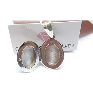 OVAL KAPAKLI GÜMÜŞ KOLYE UCU
