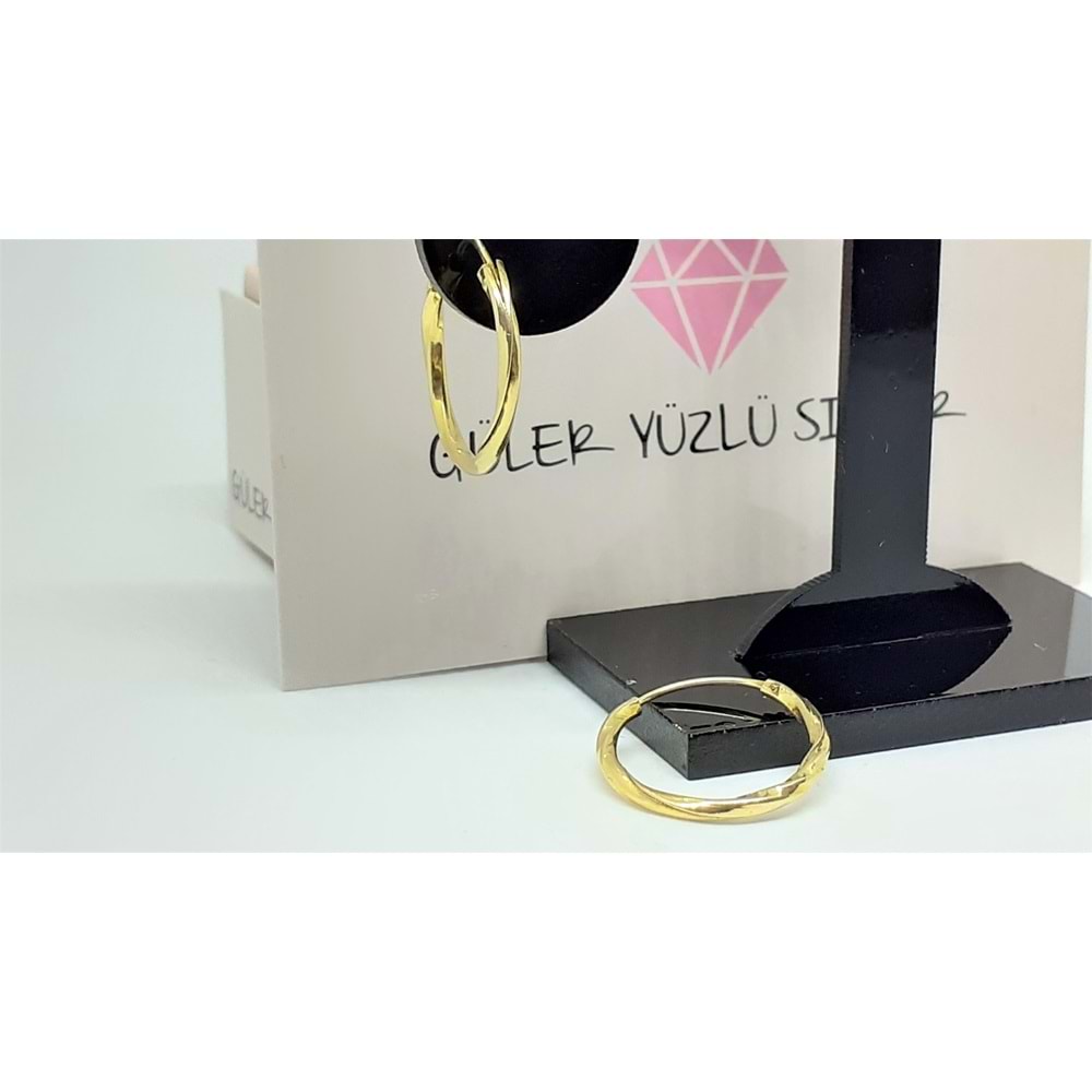 ROSE 12 MM İÇE GEÇMELİ BURGU HALKA GÜMÜŞ KÜPE