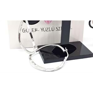 32 MM DALGALI İTHAL HALKA GÜMÜŞ KÜPE