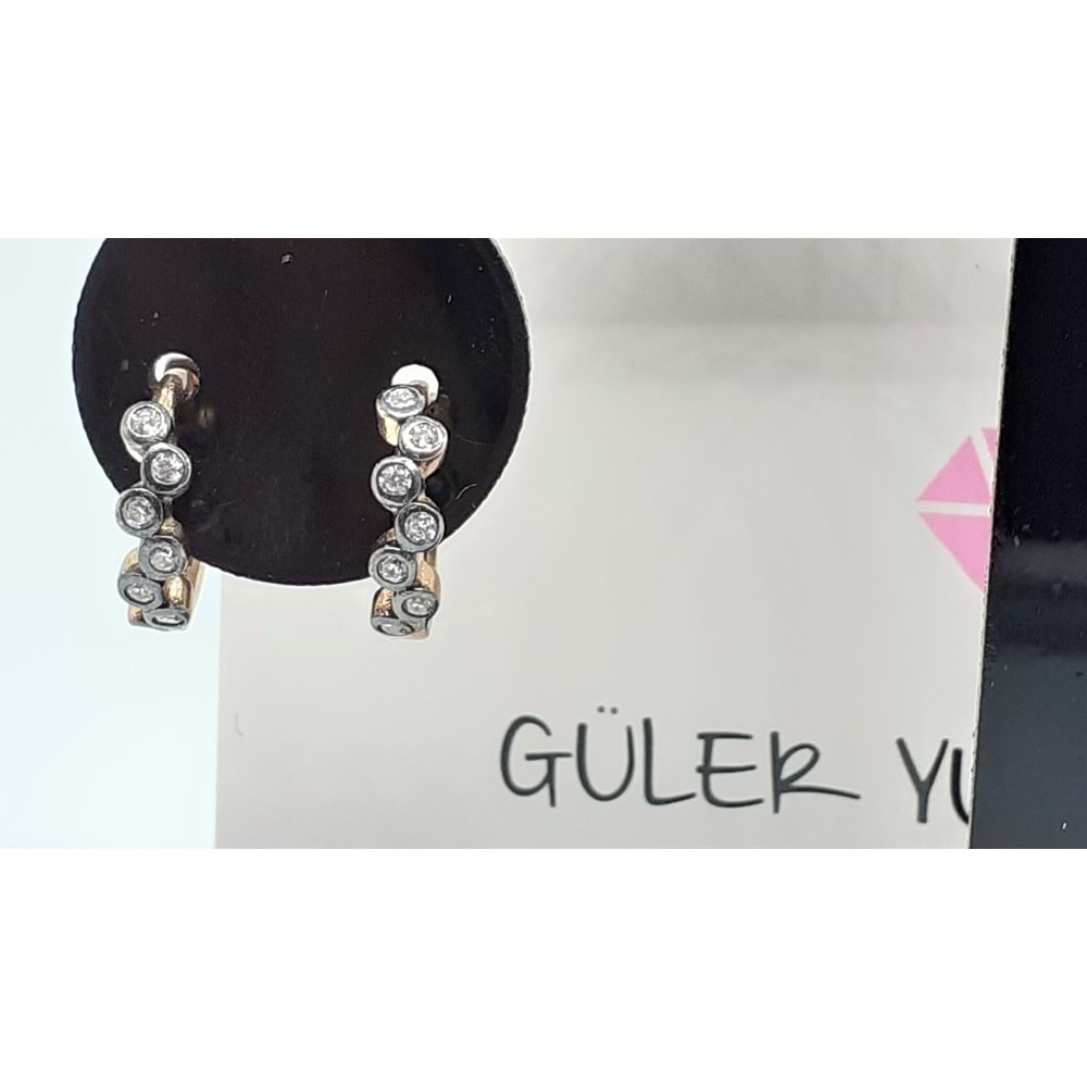 8 MM ELMAS MONTUR MODELİ ÇITIR MİNİ GÜMÜŞ HALKA KÜPE