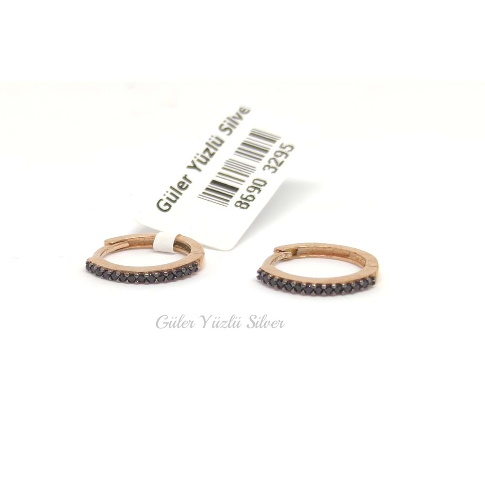 12 MM TEK SIRA ONİKS TAŞLI GÜMÜŞ HALKA KÜPE