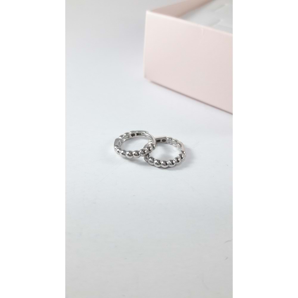 10 MM TOP DESENLİ GÜMÜŞ HALKA KÜPE