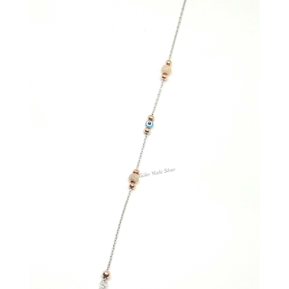 SİMLİ TOPLU NAZAR BONCUKLU İKİLİ GÜMÜŞ SET