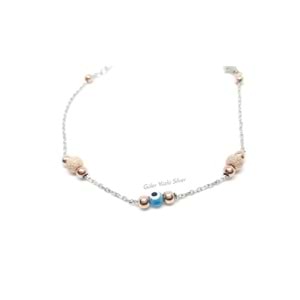 SİMLİ TOPLU NAZAR BONCUKLU İKİLİ GÜMÜŞ SET