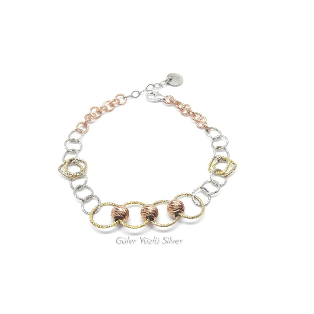 BÜYÜK TOPLU HALKALI DORİCA GÜMÜŞ BİLEKLİK