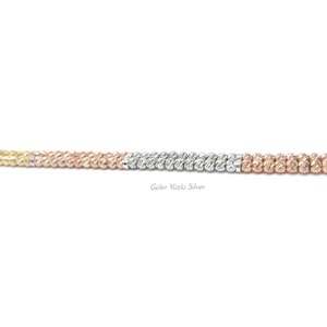 3 RENK 2 SIRA DORİCA GÜMÜŞ BİLEKLİK