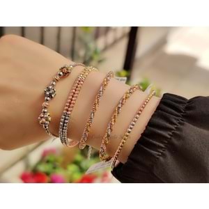 3 RENK 2 SIRA DORİCA GÜMÜŞ BİLEKLİK