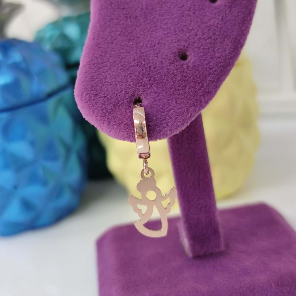 SALLANTILI MELEK GÜMÜŞ HALKA KÜPE