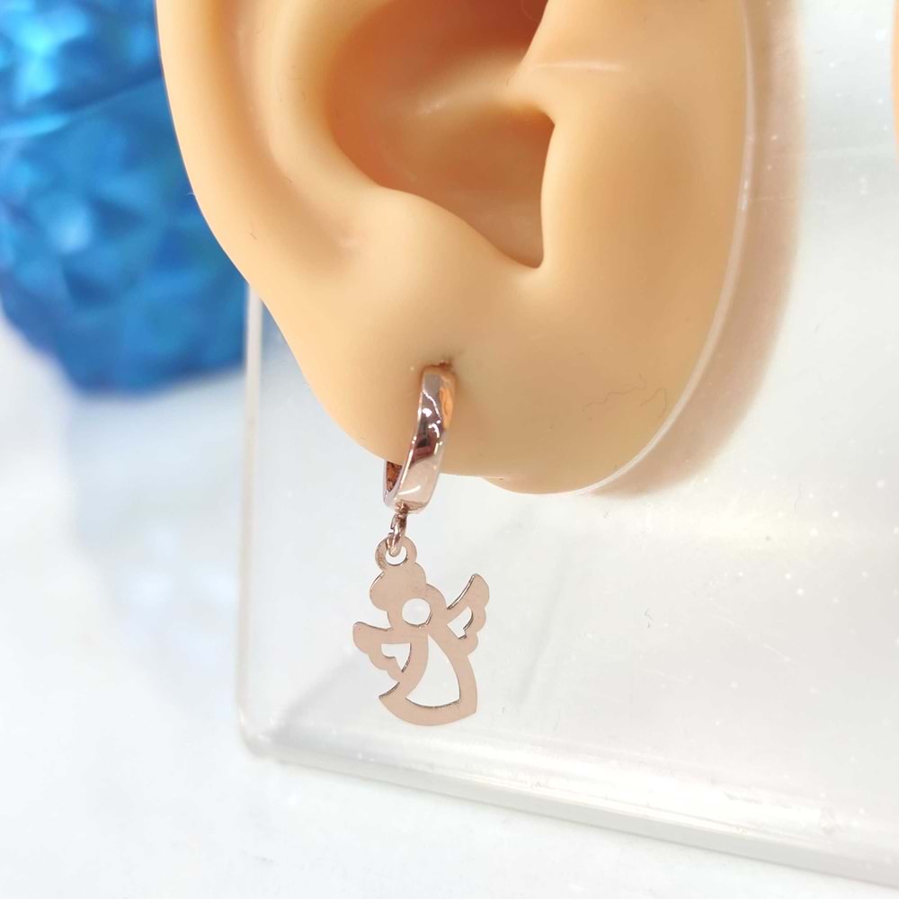 SALLANTILI MELEK GÜMÜŞ HALKA KÜPE