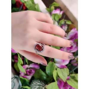 BÜYÜK SULTANİT TAŞLI GÜMÜŞ YÜZÜK G1189-20 NUMARA