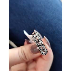 ELMAS MONTÜR BEŞ TAŞ GÜMÜŞ YÜZÜK