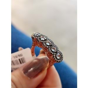 ELMAS MONTÜR BEŞ TAŞ GÜMÜŞ YÜZÜK