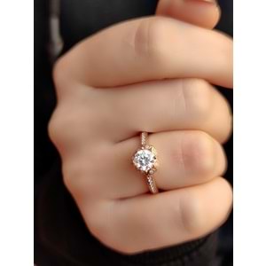 ROSE KALPLİ TEK TAŞ İTHAL GÜMÜŞ YÜZÜK-19 NUMARA