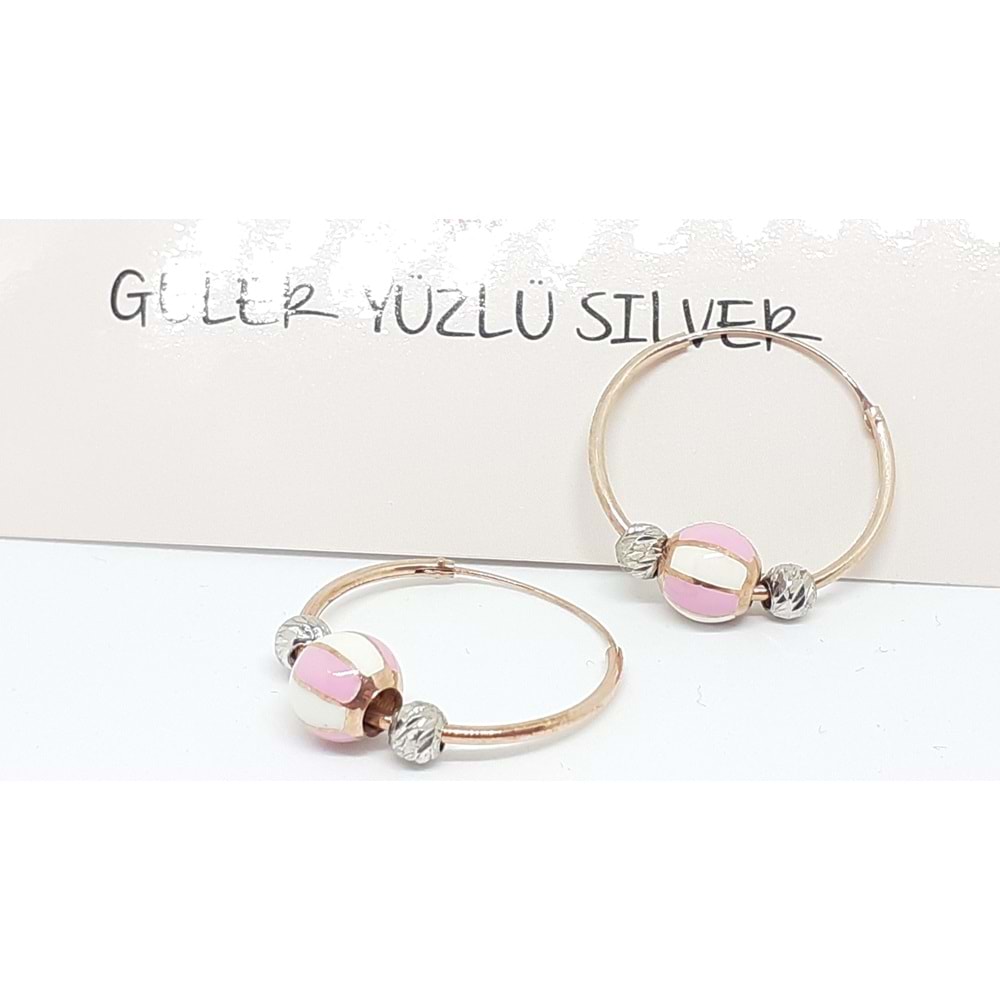 21 MM HAREKETLİ BONCUKLU HALKA GÜMÜŞ KÜPE