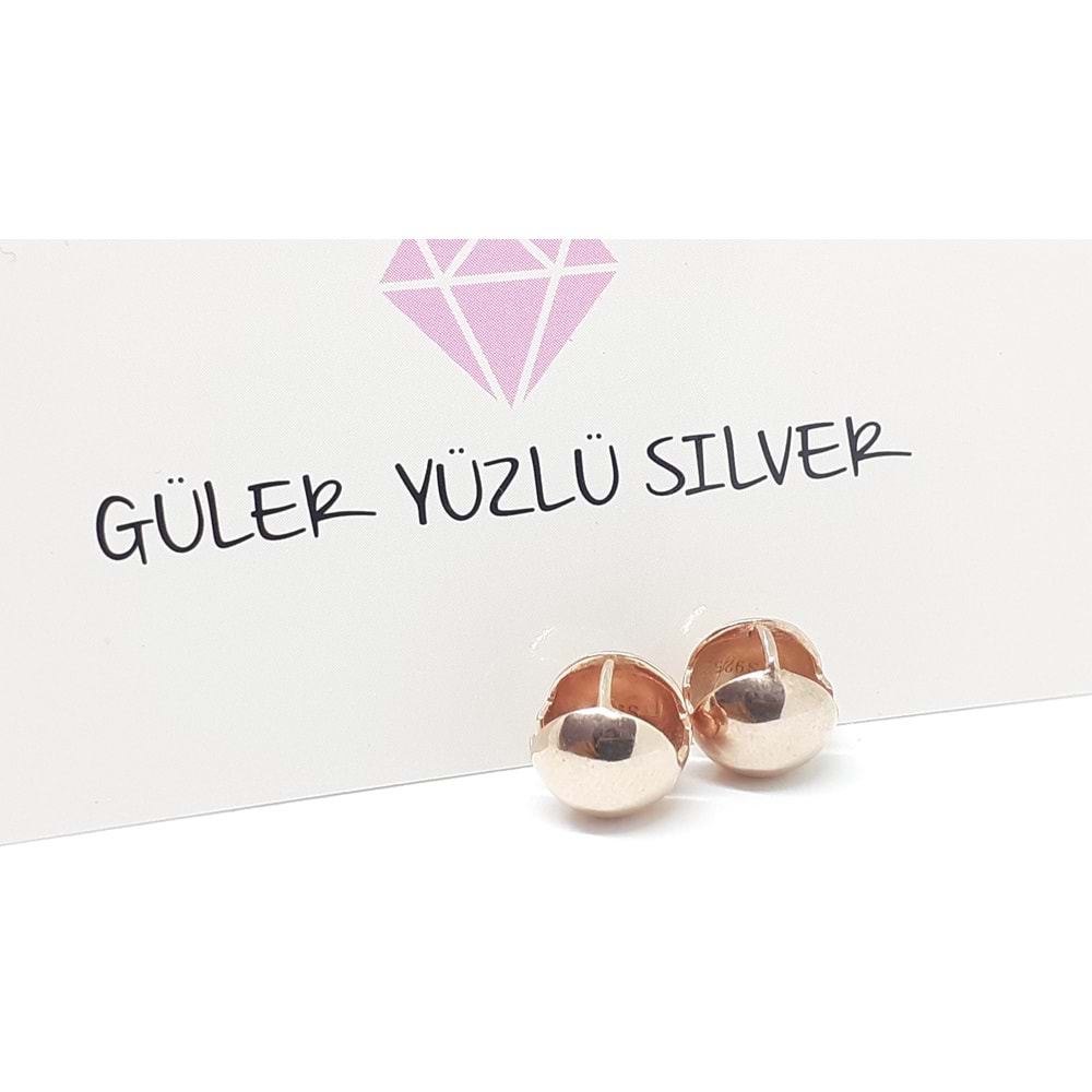 TOP HALKA GÜMÜŞ KÜPE - ROSE ALTIN KAPLAMA