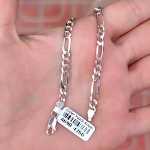 120 MİKRON FİGARO ZİNCİR GÜMÜŞ BİLEKLİK