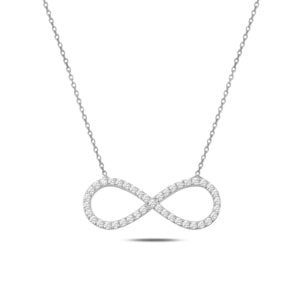 ZİRKON TAŞLI SONSUZLUK GÜMÜŞ KOLYE