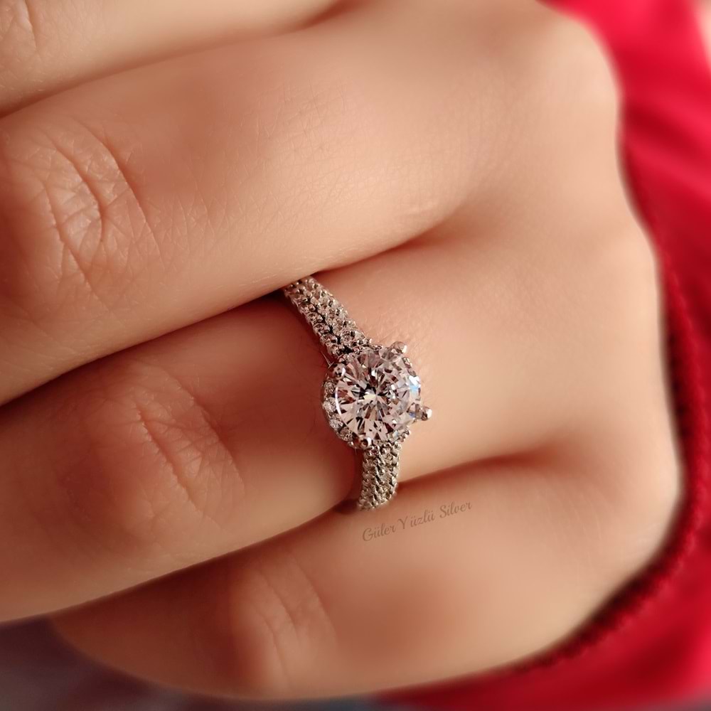 ZİRKON TAŞLI TEK TAŞ YÜZÜK G0616 - GYS - 17