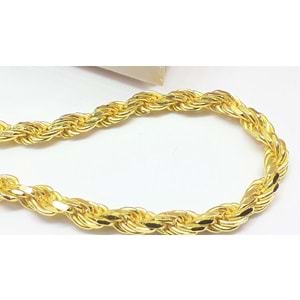 ITALY DAMGALI 60 MİKRON BURGU HALAT GÜMÜŞ KOLYE ZİNCİR (55 CM)