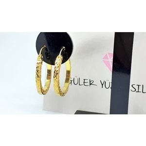 18 MM KRİSTAL DESENLİ İTHAL GÜMÜŞ HALKA KÜPE