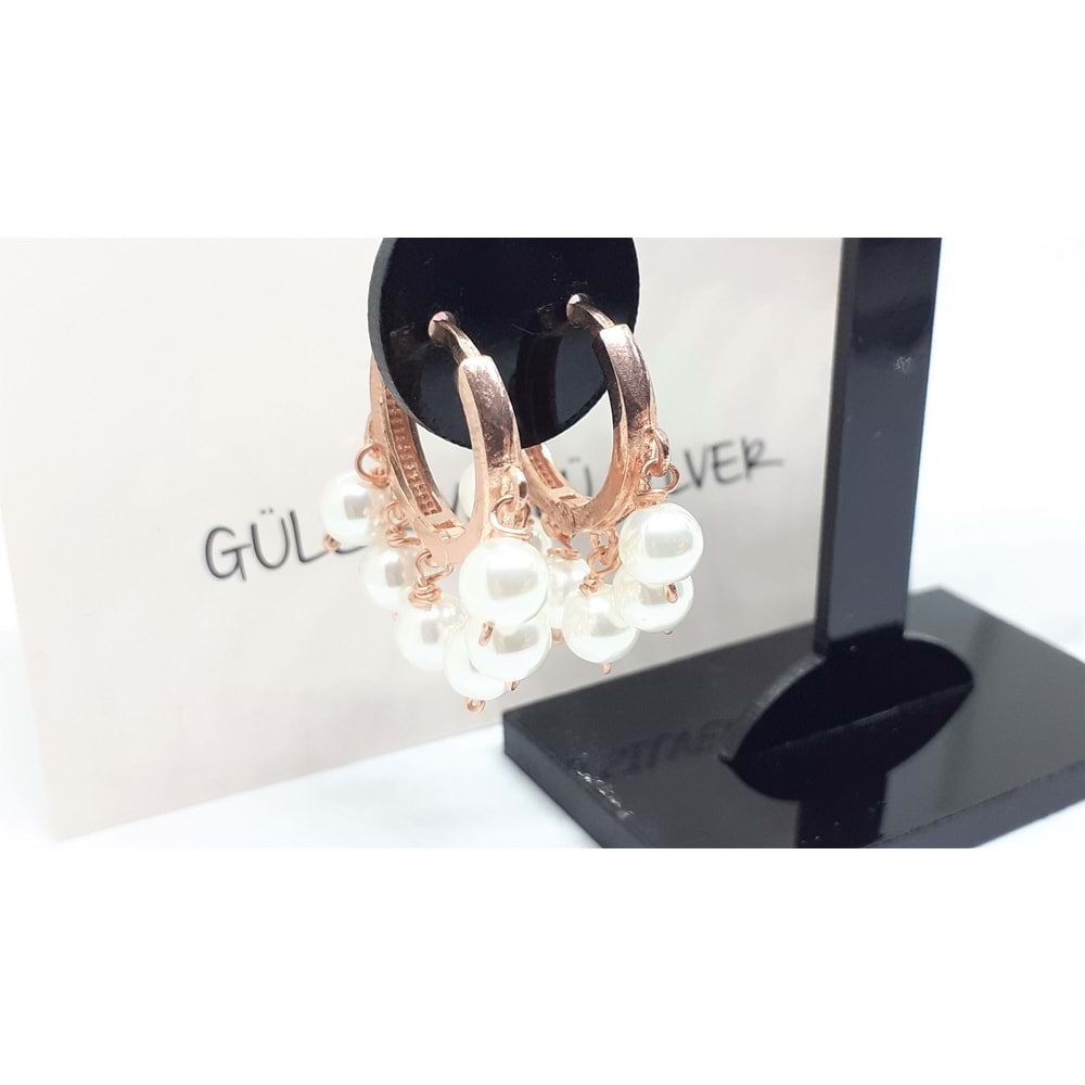 SALLANTILI İNCİLİ SHAKIRA GÜMÜŞ HALKA KÜPE